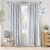100% Blackout Floral Curtains 96 Inches Long, Printed Flower Sage Green Blackout Curtains for Bedroom Rod Pocket Back Tab Full Blackout Curtains Thermal Insulated Window Drapes, 2 Panels