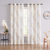 Tree Print Yellow Grey and White Curtains for Living Room Windows - Linen Textured Grommet Branches Pattern Window Treatment Set for Bedroom - 50" W x 96" L - (2 Panels)