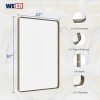 71eB8FI6R-L._AC_SL1500 22x30 Inch Bronze Bathroom Mirror for Vanity, Brushed Bronze Metal Frame Mirror for Wall, Rounded Rectangle Bronze Frame Mirror with Tempered Glass, Anti-Rust (Horizontal/Vertical)