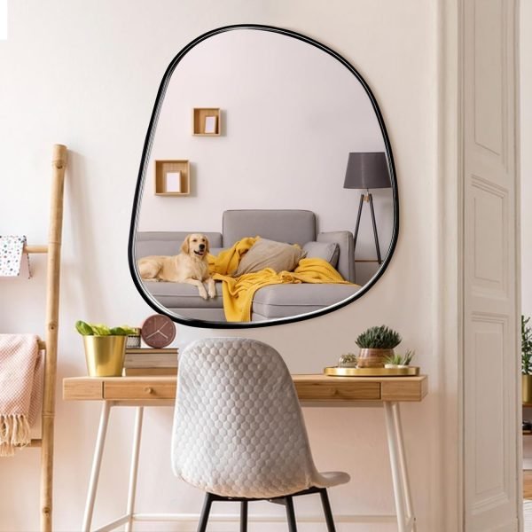 22x30 Inch Black Bathroom Mirror - Metal Frame Rectangle Vanity Mirror for Wall - Ideal for Bathroom, Living Room, Bedroom, and More - Hanging Horizontal or Vertical