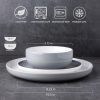 Ceramic Dinnerware Sets,Double Color Glaze Plates and Bowls Set,Highly Chip and Crack Resistant | Dishwasher & Microwave Safe | Round Dishes Set Service for 4 (12pc)