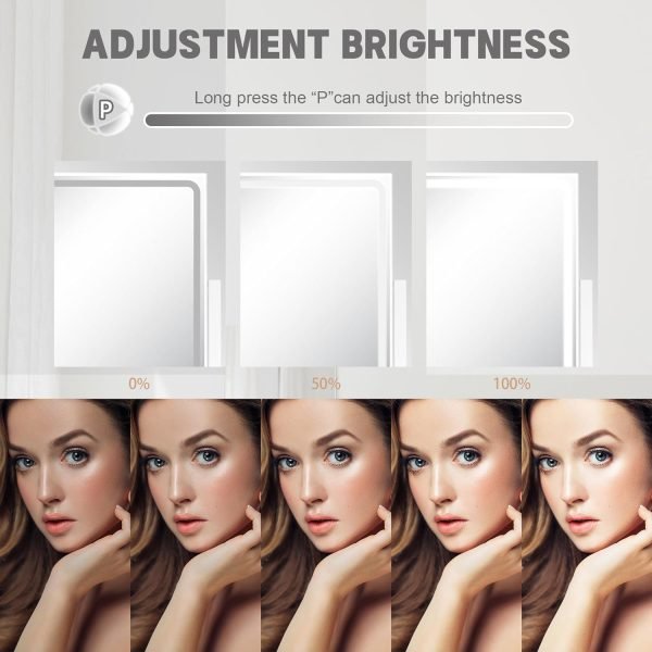 71heoaXyBjL._AC_SL1500 Hollywood Vanity Mirror with Lights, Lighted Vanity Mirror with Detachable 10X Magnification Mirror, 3 Colors, 1200mAh Rechargeable Standing Makeup Mirror with Lights White