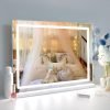 Vanity Mirror Makeup Mirror with Lights,10X Lens,22.8"x 18.1" Hollywood Lighted Vanity Mirror with 15 Dimmable LED Bulbs,3 Color Modes,Touch Control for Bedroom,Tabletop or Wall-Mounted