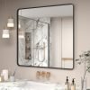 71jUMNakZIL._AC_SL1500 20x30 Silver Bathroom Mirror, Silver Wall Mirror for Vanity, Brushed Metal Framed Rectangle Mirror, Anti-Rust, Brushed Nickel,Shatterproof, Round Corners(Horizontally/Vertically)
