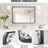 22x30 Inch Black Bathroom Mirror - Metal Frame Rectangle Vanity Mirror for Wall - Ideal for Bathroom, Living Room, Bedroom, and More - Hanging Horizontal or Vertical