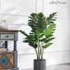 Artificial Monstera Plant 4FT Tall Fake Swiss Cheese Potted Faux Tropical Floor Plants Indoor Decorative House Palm Trees for Home Office Living Room Decor
