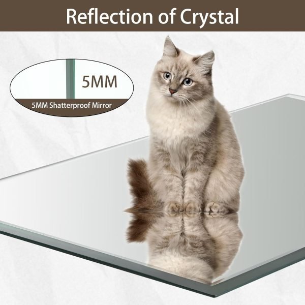 16x24 inch Beveled Bathroom Mirror, Rectangle Frameless Mirror, 1" Polished Beveled Edge Wall Mirror, Beveled Square Mirror for Bathroom, Living Room, Bedroom