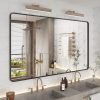 71ko0HRAnWL._AC_SL1500 20x30 Silver Bathroom Mirror, Silver Wall Mirror for Vanity, Brushed Metal Framed Rectangle Mirror, Anti-Rust, Brushed Nickel,Shatterproof, Round Corners(Horizontally/Vertically)