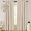 100% Blackout Shield Linen Blackout Curtains 84 Inches Long 2 Panels Set, Blackout Curtains for Bedroom, Thermal Insulated Rod Pocket Window Curtains & Drapes Living Room, 50W X 84L, Beige