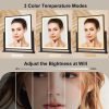 Vanity Mirror with Lights,16"×14" Makeup Mirror with Light Smart Touch Control Dimmable 3 Modes Lighted LED Mirror 360°Rotation Black