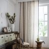 Geometric Semi-Blackout Window Curtains 2 Panels Boho Linen Room Darkening Curtains Tassels Rod Pocket Window Drapes for Bedroom Living Room(52" W x 63" L Pair, Cream)