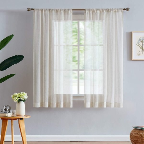 71qrBxaItOL._AC_SL1500 Linen Sheer Curtains 108inches Long for Living Room Flax Blend Retro Window Draperies for Bedroom Sheers Rod Pocket 52" w x 2Panel Natural