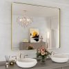 71r1SPEw58L._AC_SL1500 22x30 Inch Bronze Bathroom Mirror for Vanity, Brushed Bronze Metal Frame Mirror for Wall, Rounded Rectangle Bronze Frame Mirror with Tempered Glass, Anti-Rust (Horizontal/Vertical)
