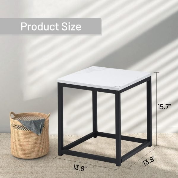 71s0GIfY-gL._AC_SL1500 Modern End Table, Square Small Coffee Sofa Side Table with Metal Frame