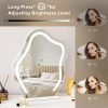 Vanity Mirror with Lights 17.7" X 21.6" Irregular Cute Cloud Lighted Makeup Mirror with Dimmable 3 Light Modes Esthetics Hollywood Mirror for Tabletop Wall-Mounted Bedroom Beauty Salon