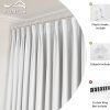 Pure White Pinch Pleat Curtain 52" W x 63" L Solid Thermal Insulated 50% Blackout Patio Door Curtain Panel Drape for Traverse Rod and Track with Tieback, (One Panel)