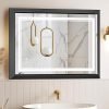 Hollywood Bathroom Mirror 12"*16", Framed Lighted Bathroom Vanity Mirror, Wall Mounted, Dimmable LED Mirror for Bathroom,Gold