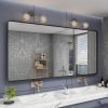 71troyETHiL._AC_SL1500 20x30 Silver Bathroom Mirror, Silver Wall Mirror for Vanity, Brushed Metal Framed Rectangle Mirror, Anti-Rust, Brushed Nickel,Shatterproof, Round Corners(Horizontally/Vertically)