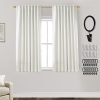 108 Inch Long Blackout Curtains & Drapes for Track System Pleated with Hooks Rings 2 Panels Set,Linen Black Out Back Tab 9FT Ceiling to Floor Length Curtains for Living Room,Cream Ivory