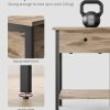 Bedside Table with Drawer, Side Table, End Table, for Bedroom, Office, Industrial, Camel Brown and Black ULET055B50