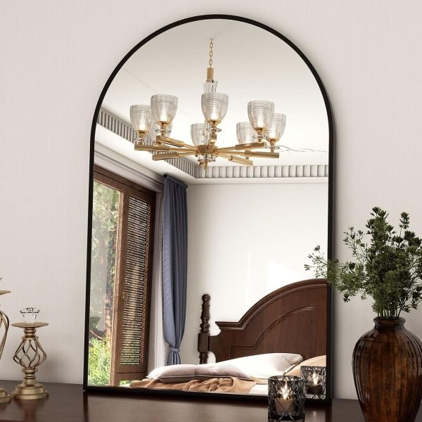 24"x36" Gold Arched Bathroom Mirror - Wall Mirror for Bathroom, Metal Frame Vanity Mirror, Dresser Mirror, Arch Decorative Mirrors for Living Room, Bedroom, Entryway, Mantle