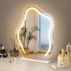Vanity Mirror with Lights 17.7" X 21.6" Irregular Cute Cloud Lighted Makeup Mirror with Dimmable 3 Light Modes Esthetics Hollywood Mirror for Tabletop Wall-Mounted Bedroom Beauty Salon