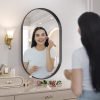 71zjU2QZr_L._AC_SL1500 Black Oval Mirror for Bathroom Vanity 20x30 Inch, Matte Black Bathroom Mirrors for Wall Metal Frame, Wall Mounted Mirror for Bedroom Living Room Wall Decor Hang Vertical and Horizontal