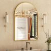 24"x36" Gold Arched Bathroom Mirror - Wall Mirror for Bathroom, Metal Frame Vanity Mirror, Dresser Mirror, Arch Decorative Mirrors for Living Room, Bedroom, Entryway, Mantle