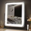 810wyCMxkaL._AC_SL1500 Makeup Vanity Mirror with Lights 15.2" Large LED Lighted Mirror, Hollywood Make Up Mirror with Lighting for Bedroom Tabletop, Smart Touch, Detachable 10X Magnification 360° Rotation, (White)