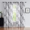 Tree Print Yellow Grey and White Curtains for Living Room Windows - Linen Textured Grommet Branches Pattern Window Treatment Set for Bedroom - 50" W x 96" L - (2 Panels)