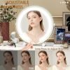13 Inch Vanity Mirror with Lights, LED Makeup Mirror for Bedroom Makeup, Light up Mirror Smart Touch Control 3 Colors Dimmable, 360 Rotation (White)