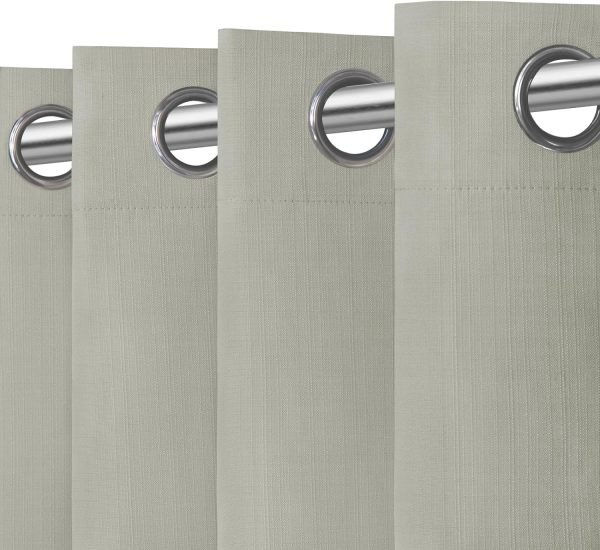 Linen Textured 100% Blackout Curtain 100x96 Inch Extra Wide Patio Sliding Door Curtain Solid Thermal Insulated Room Curtain for Bedroom, Living Room (1 Panel, White)