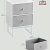 813NUIGaKFL._AC_SL1500 Nightstand, Bedside Table Small Dresser with Removable Fabric Drawers, End Table Side Table, Bedroom Furniture, Night Stand for Bedroom, Office, Cloud White and Dove Gray