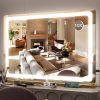 813aeYPYkHL._AC_SL1500 Vanity Mirror with Lights - 15"x12.6" LED Lighted Makeup Mirror, Large Makeup Mirror with Lights, Touch Screen with 3-Color Lighting, Dimmable, for Vanity Desk Tabletop, Bedroom