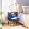 814bpo0BptL._AC_SL1500 Nightstand with Charging Station and LED Lights, Night Stands with Drawer, End Bedside Table with USB Ports & Outlets, Side Table for Bedroom, LED Nightstands, for Bedroom, Black BB01UDBZ01