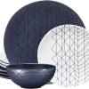 815yxh1F2IL._AC_SL1500 12 Piece Melamine Dinnerware Set - Durable, Dishwasher Safe Blue Plates and Bowls - Dining, Parties, Camping Dish Set Blue Planet Collection