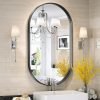 8169KEz69WL._AC_SL1500 Black Oval Mirror for Bathroom Vanity 20x30 Inch, Matte Black Bathroom Mirrors for Wall Metal Frame, Wall Mounted Mirror for Bedroom Living Room Wall Decor Hang Vertical and Horizontal