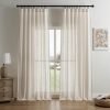 816FEV3u9mL._AC_SL1500 Linen Curtains for Living Room,Semi-Sheer Curtains 90 Inches Long,Living Room Curtains 2 Panel Sets,White Curtains Pinch Pleated Curtains & Drapes(W52 x L90 Inch, Off-White)