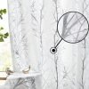 Tree Print Yellow Grey and White Curtains for Living Room Windows - Linen Textured Grommet Branches Pattern Window Treatment Set for Bedroom - 50" W x 96" L - (2 Panels)