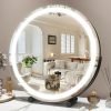 13 Inch Vanity Mirror with Lights, LED Makeup Mirror for Bedroom Makeup, Light up Mirror Smart Touch Control 3 Colors Dimmable, 360 Rotation (White)