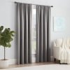 Modern Room Darkening Rod Pocket Window Curtain for Bedroom (1 Panel), 54 in x 54 in, Grey