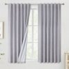 Chambray Blue Full Blackout Curtains 84 inch for Bedroom Living Room Darkening Soundproof Window Panels Thermal Insulated Rod Pocket Back Tab Grayish Blue Drapes 2 Panels 50" Wx84 L