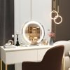 13 Inch Vanity Mirror with Lights, LED Makeup Mirror for Bedroom Makeup, Light up Mirror Smart Touch Control 3 Colors Dimmable, 360 Rotation (White)