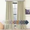 Faux Linen Curtains 90 inches Long for Doorway, Pinch Pleated Thick Room Darkening Window Treatments Noise Reducing Privacy for Living Room/Bedroom, Natural, W34 x L90, 2 Panels