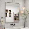 81Fg9ChTxsL._AC_SL1500 20x30 Silver Bathroom Mirror, Silver Wall Mirror for Vanity, Brushed Metal Framed Rectangle Mirror, Anti-Rust, Brushed Nickel,Shatterproof, Round Corners(Horizontally/Vertically)