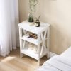 Modern Nightstands Side End Table Night Stand with Storage Shelf for Bedroom,Living Room, Set of 1, White(one)