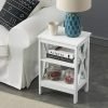 81GdzAdAf4L._AC_SL1500 Nightstand Sofa Side Table with 3-Tier Storage Shelf for Living Room, Bedroom, Stable Steel Frame, Easy Assembly, End, White