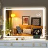 Vanity Mirror with Lights, 10"×12" LED Makeup Mirror, Lighted Makeup Mirror with Lights, Smart Touch Control Dimmable 3 Modes Light 360°Rotation White