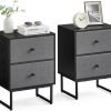 81KHwmVg3LL._AC_SL1500 Nightstand, Bedside Table Small Dresser with Removable Fabric Drawers, End Table Side Table, Bedroom Furniture, Night Stand for Bedroom, Office, Cloud White and Dove Gray
