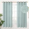 Natural Linen Curtains 63 Inch Length 2 Panels Bronze Grommet Linen Textured Short Window Drapes Light Filtering for Living Room Bedroom, 52 X 63 Inch